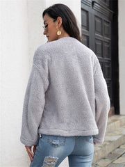 Women's Solid Double Sided Crop Coat