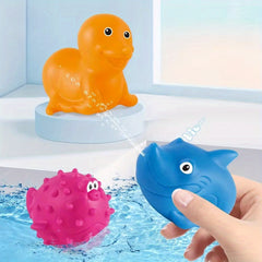 Bathroom Water Play Set with Suction Cup and Ocean Animals