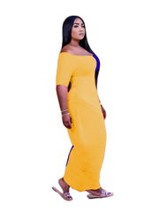 Colorblock One Shoulder Maxi Dress Plus Size