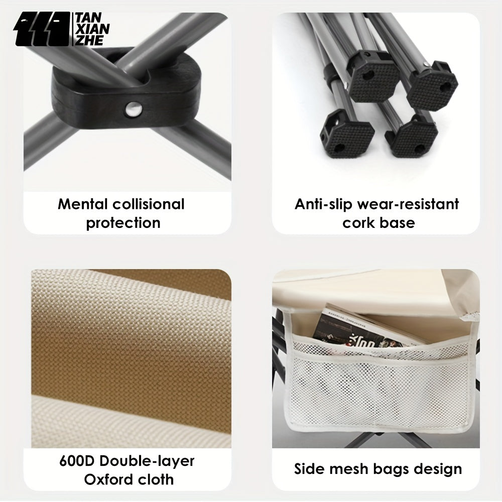 Compact Folding Camping Chair with Footrest and Cup Holder