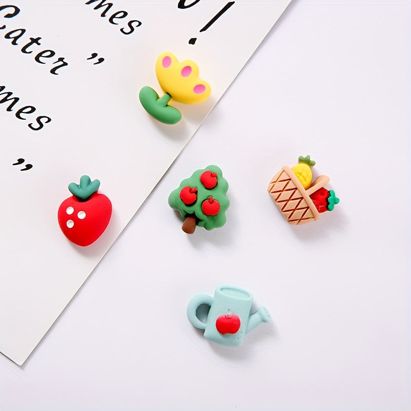 20pcs Cartoon Flower Thumb Nails Push Pins Fruit Basket Cork Board Decoration