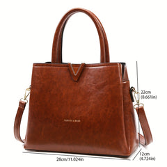 Classic PU Leather Bucket Bag Casual Crossbody & Shoulder Bag