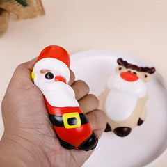 4pcs Christmas Squishy Toys Santa Snowman Elk Slow Bouncy Stress Reliever