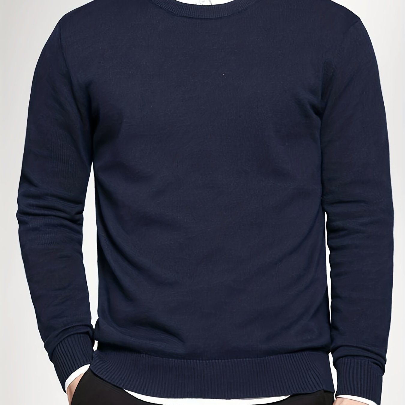 Men's Knitted Crew Neck Pullover Sweater