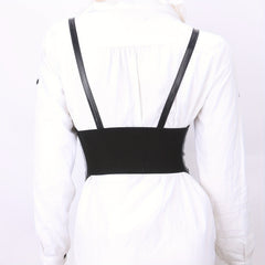  Underbust Waist Belt PU Leather Corset Wide Belt