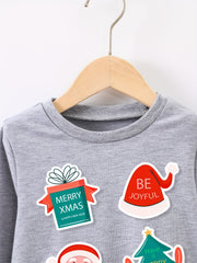 Christmas Pattern Boys Sweatshirt Kids Long Sleeve Pullover Winter Gift