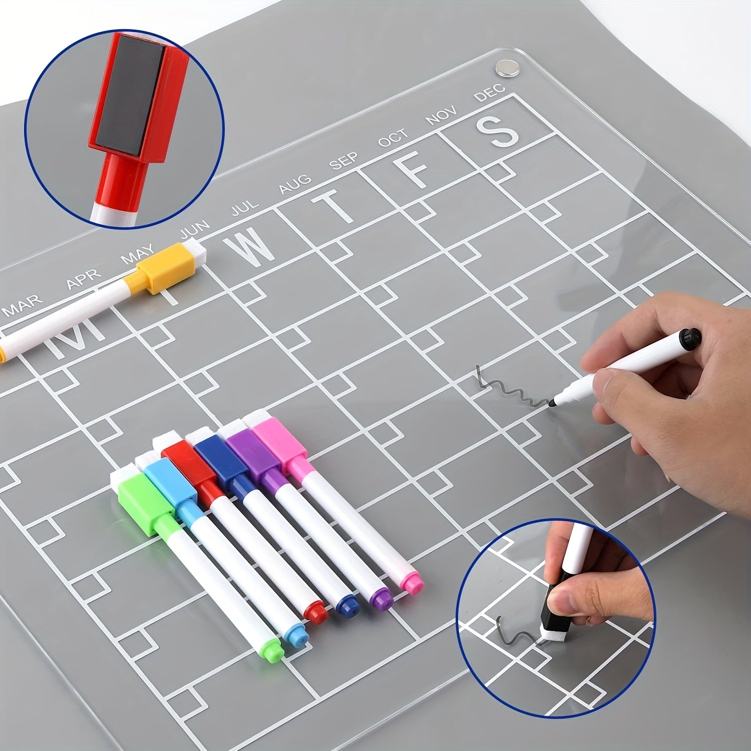 Acrylic Magnetic Fridge Calendar Set
