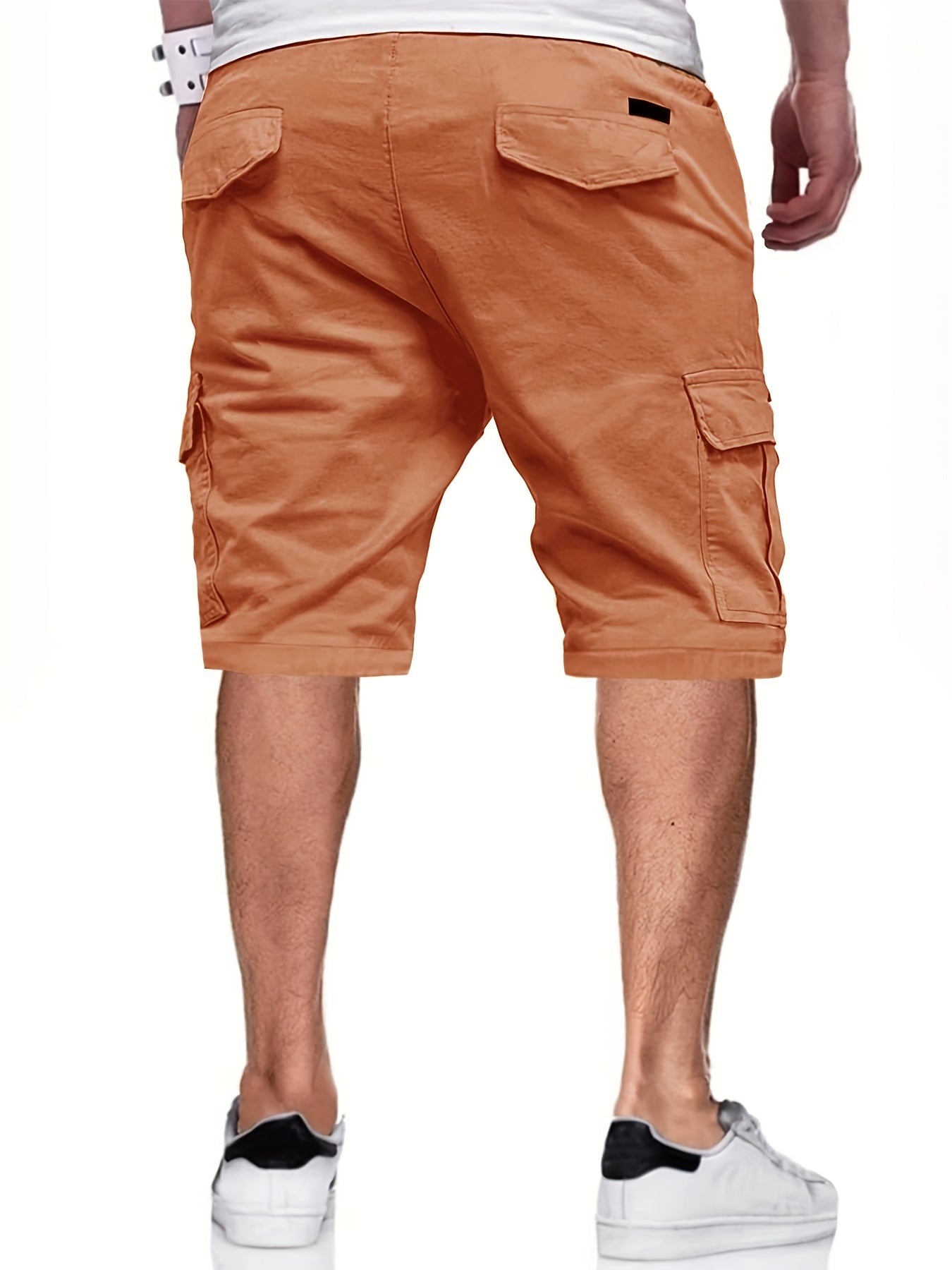 Men Drawstring Cargo Shorts with Flap Pockets