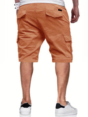 Men Drawstring Cargo Shorts with Flap Pockets