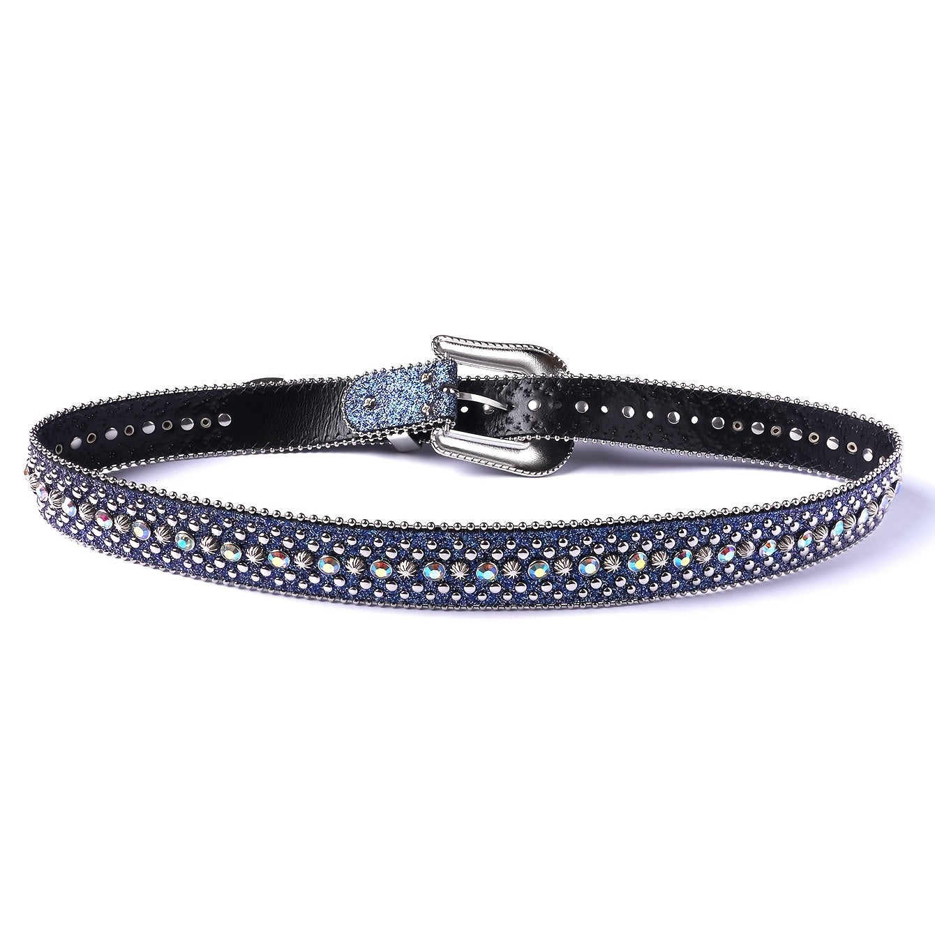 Rhinestone Belt Western Cowgirl Crystal Studded Strap Men Women