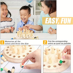 Wooden Memory Chess Board Game for Kids