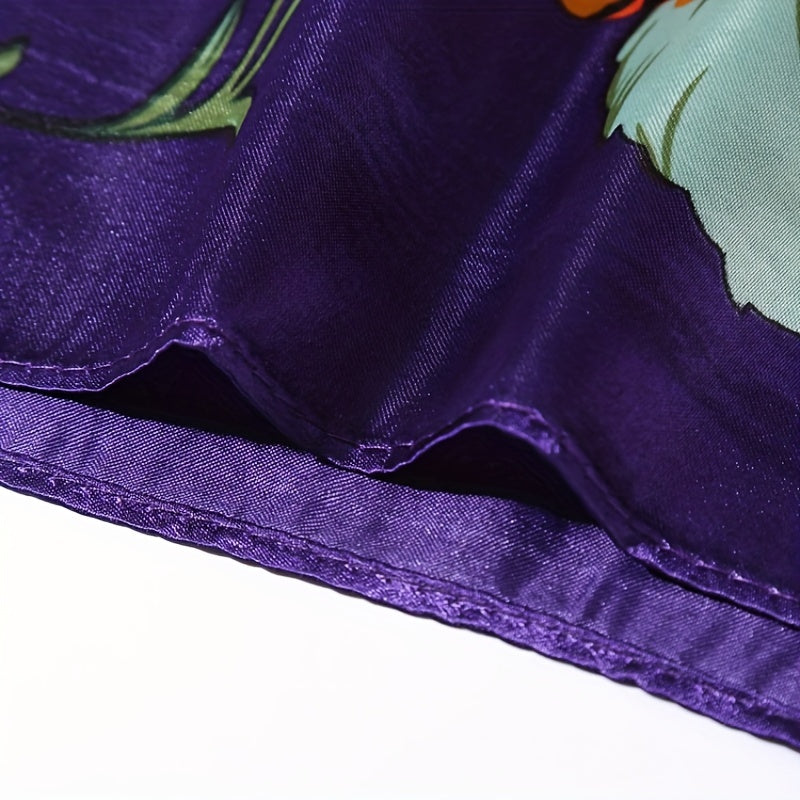 Flower Print Square Scarf Vintage Bandana Shawl Silk