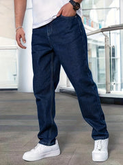 Men's Washed Regular Straight Leg Jeans