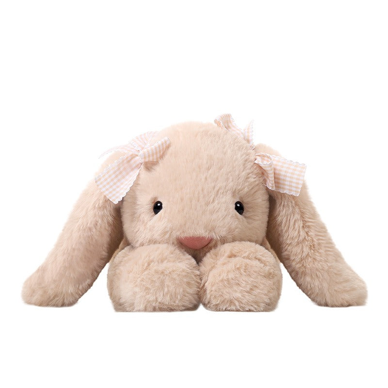 Plush Rabbit Toy with Pink Bow Soft Stuffed Animal