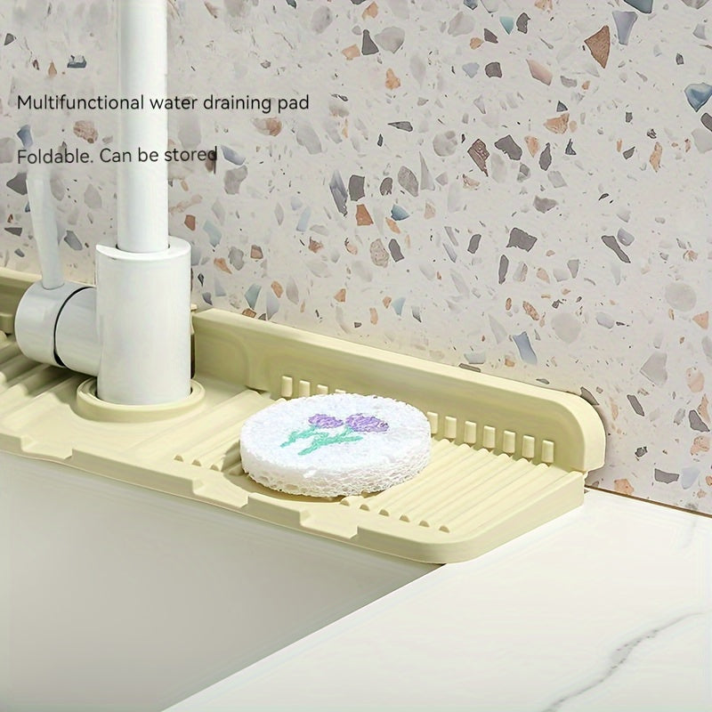 2pcs Silicone Drain Mat Anti-Splash Hand Washing Pool Faucet Non-Slip