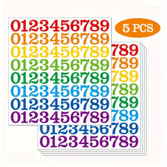 Vinyl Number Decals 1 Inch Pre Cut Pack of 5 Sheets
