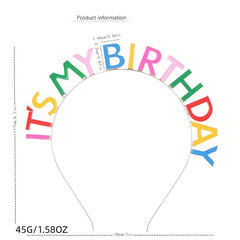 Rainbow Birthday Headband & Sash Set for Women