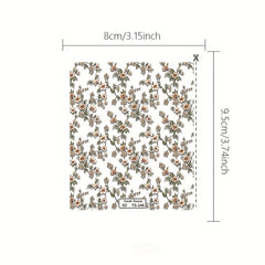 5D Floral Plant Embossed Nail Decals Self Adhesive Nail Stickers