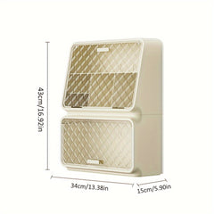 Desktop Coffee Cup Storage Rack with Dustproof Door