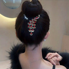 Peacock Rhinestone Hair Clip Ponytail Buckle Head Hair Claw