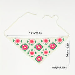 Sweet Flower Crochet Triangle Scarf Headband Hair Accessories