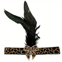 Leopard Print Headband with Diamond Accent
