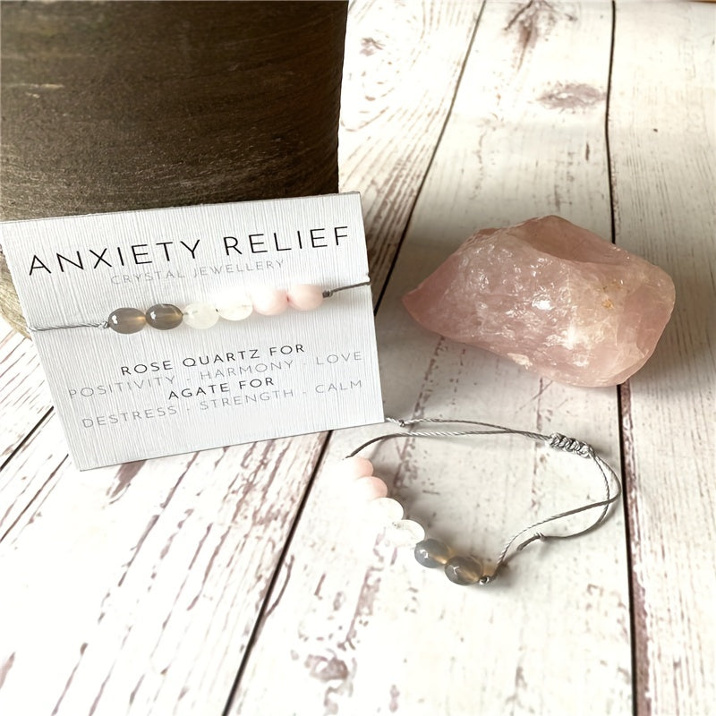 Pink Faux Crystal Anklet Energy Bracelet for Relaxation & Healing