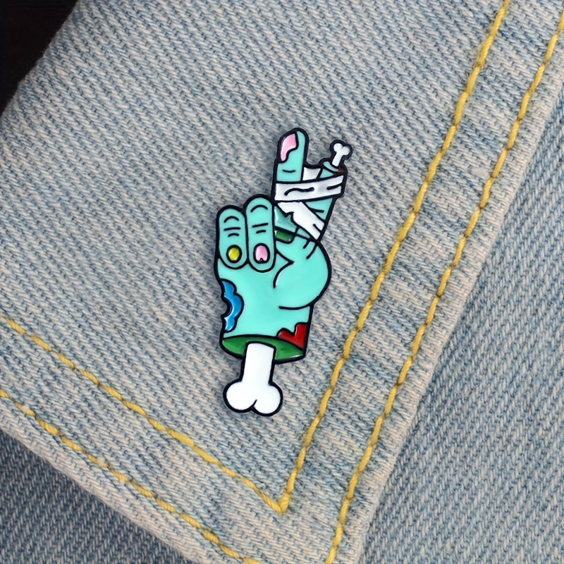 Zombie Skeleton Hand Brooch