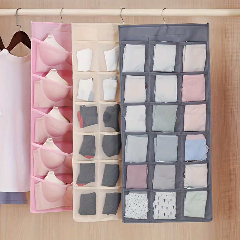 24 Pocket Hanging Organizer for Dual-Sided Closet Space