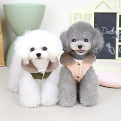 Plush Collar Dog Warm Coat for Autumn and Winter