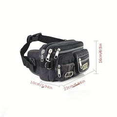 Stylish Layer Canvas Fanny Pack Waist Bag Zipper Closure