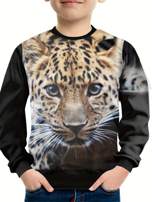 Teens Kitty 3D Print Sweatshirt Kids Casual Pullover Street Wear