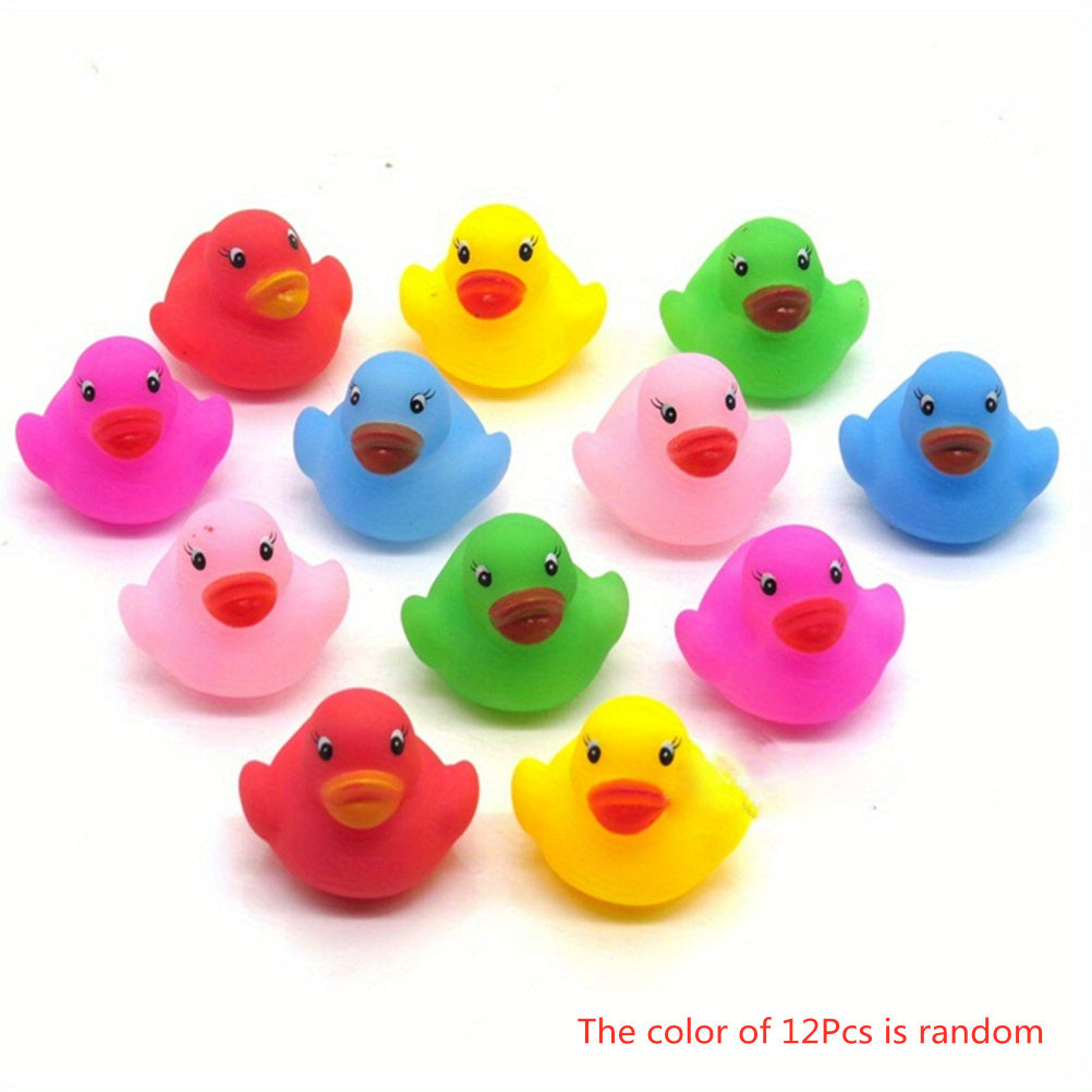12pcs Colorful Bath Toys Rubber Duck Toy