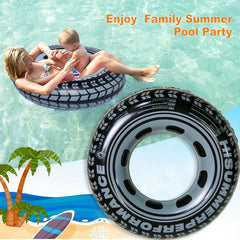 1pc PVC Inflatable Car Tire Swimming Ring for Summer Parties