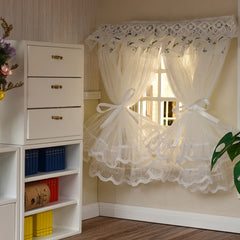 Dollhouse Curtain Kit - 2pcs Set Layer Tulle Curtains with Tiebacks