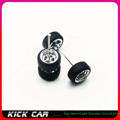 1:64 Scale Modified Silver Series Wheel Hub with Rubber Tire
