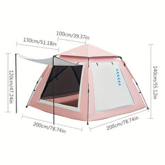 Portable Folding Canopy Fully Automatic Camping Tent for 3-4 People