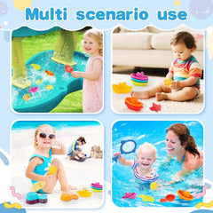 Colorful Sunflower Stacking Cup Bath Toy for Babies