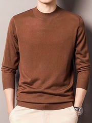 Men's Casual Knitted Sweater Crew Neck Pullover for Fall Winter