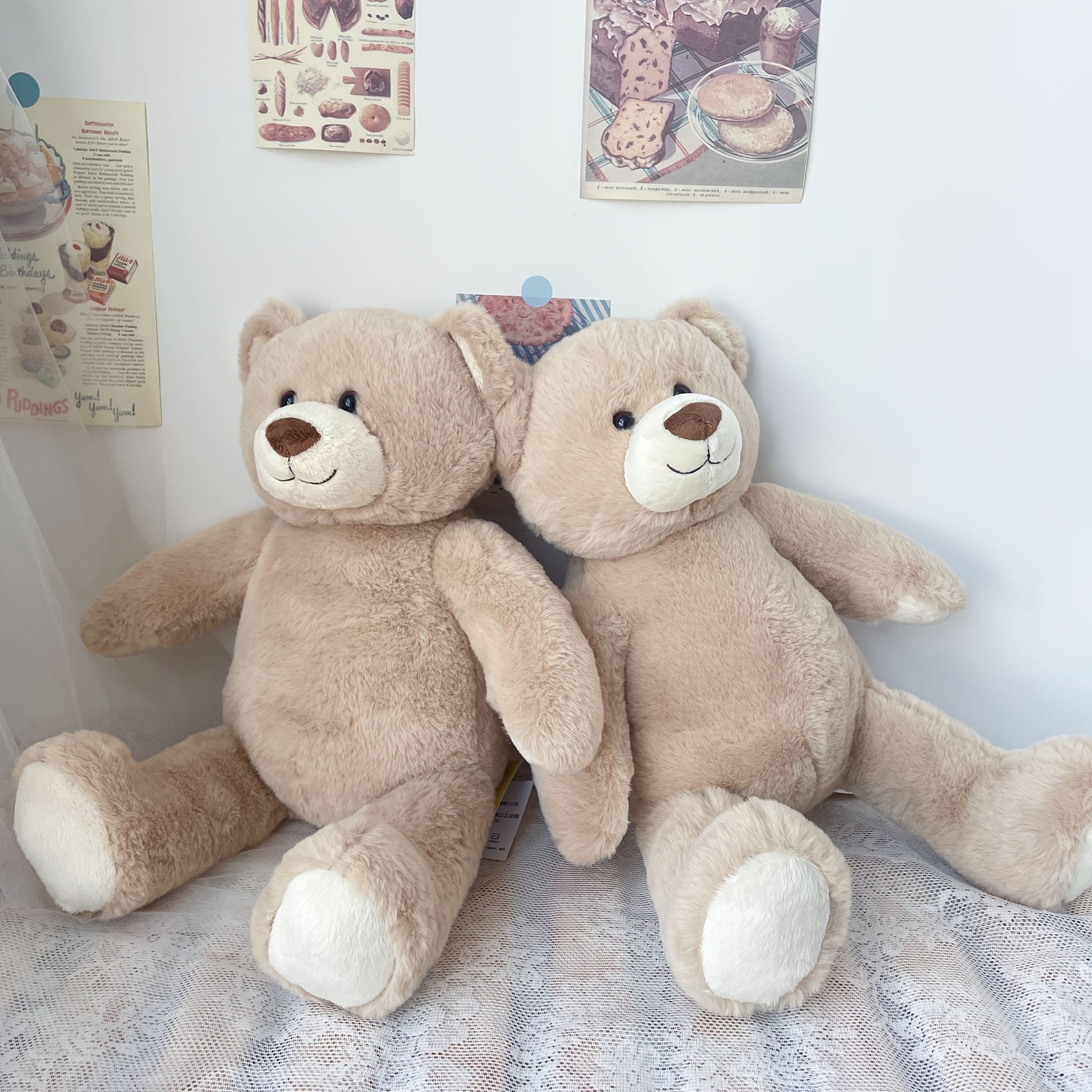 Rice Bear Plush Toy Soft Beige Stuffed Animal Bedside Companion