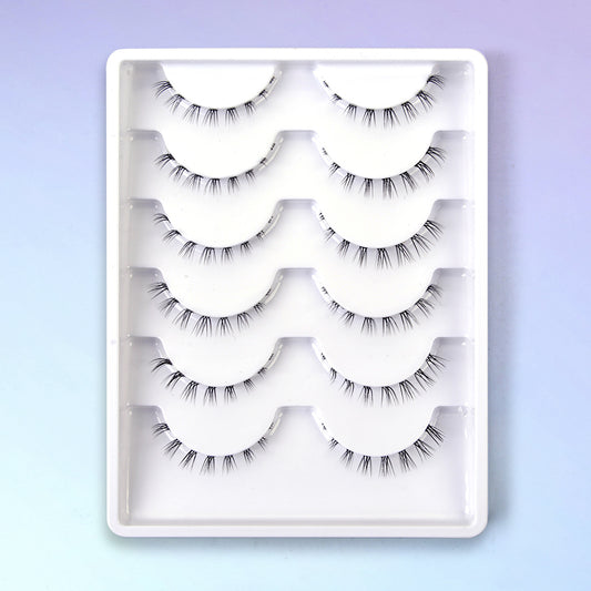 6 Pairs Bottom Lashes 3D Clear Band Natural Look Lower Eyelashes Wispy Kit