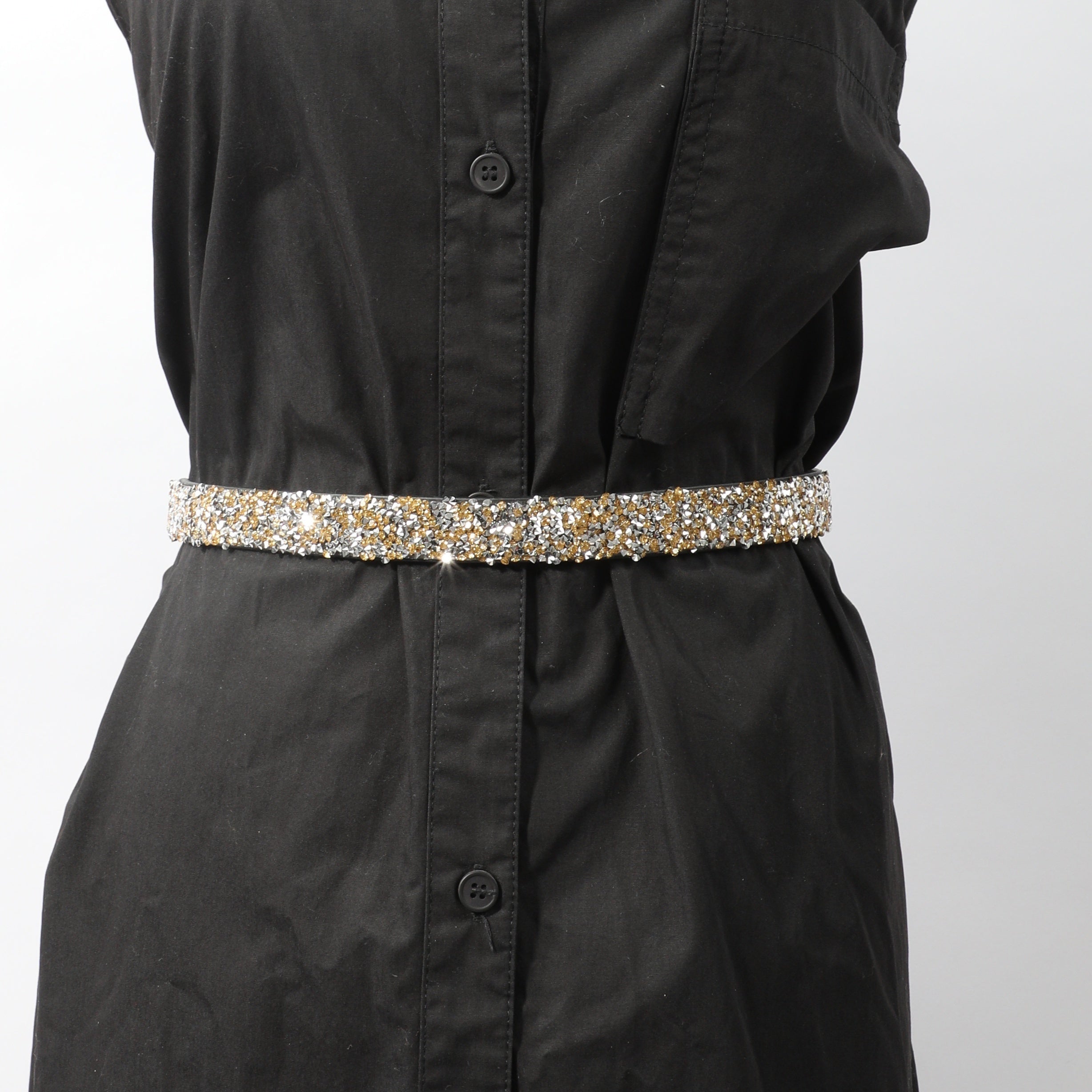 Yellow Full Rhinestone Elastic Belt for Party Prom