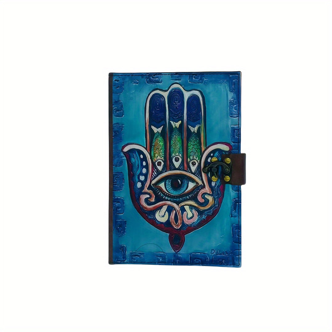 Vintage Palm Journal with Lock A5 Hardcover Notebook for Men and Women