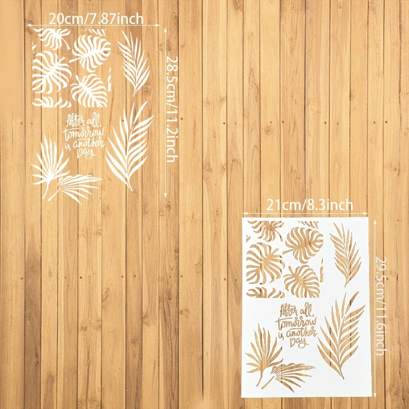 Leaves Pattern Stencils for DIY Painting on Photo Frame Fabric Boards Furniture