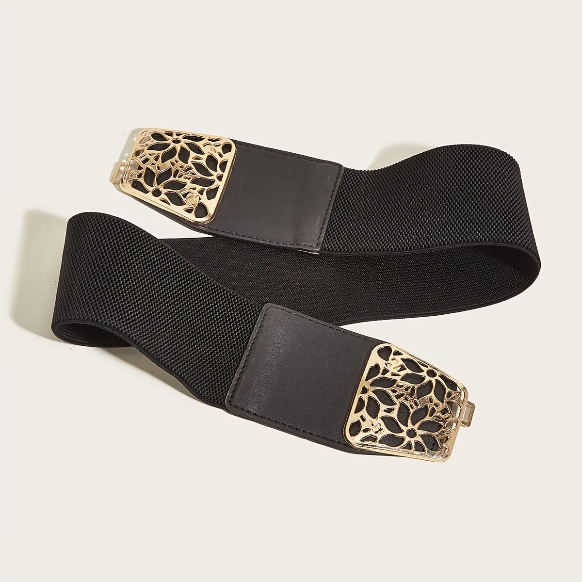 Hollow Buckle Elastic Belt Wide Belt Decorative Elastic Girdle