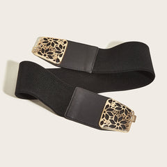 Hollow Buckle Elastic Belt Wide Belt Decorative Elastic Girdle