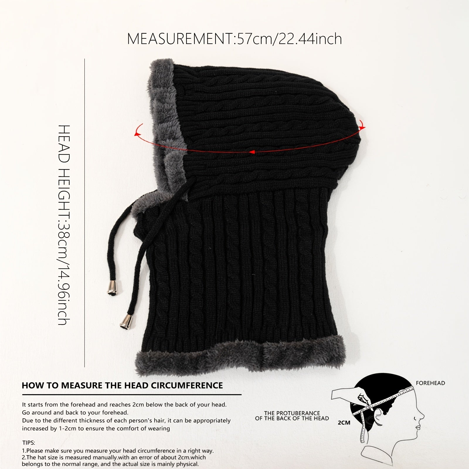 Balaclava Cap Ski Mask Knitted Hat Winter Hat Men Unisex Lined