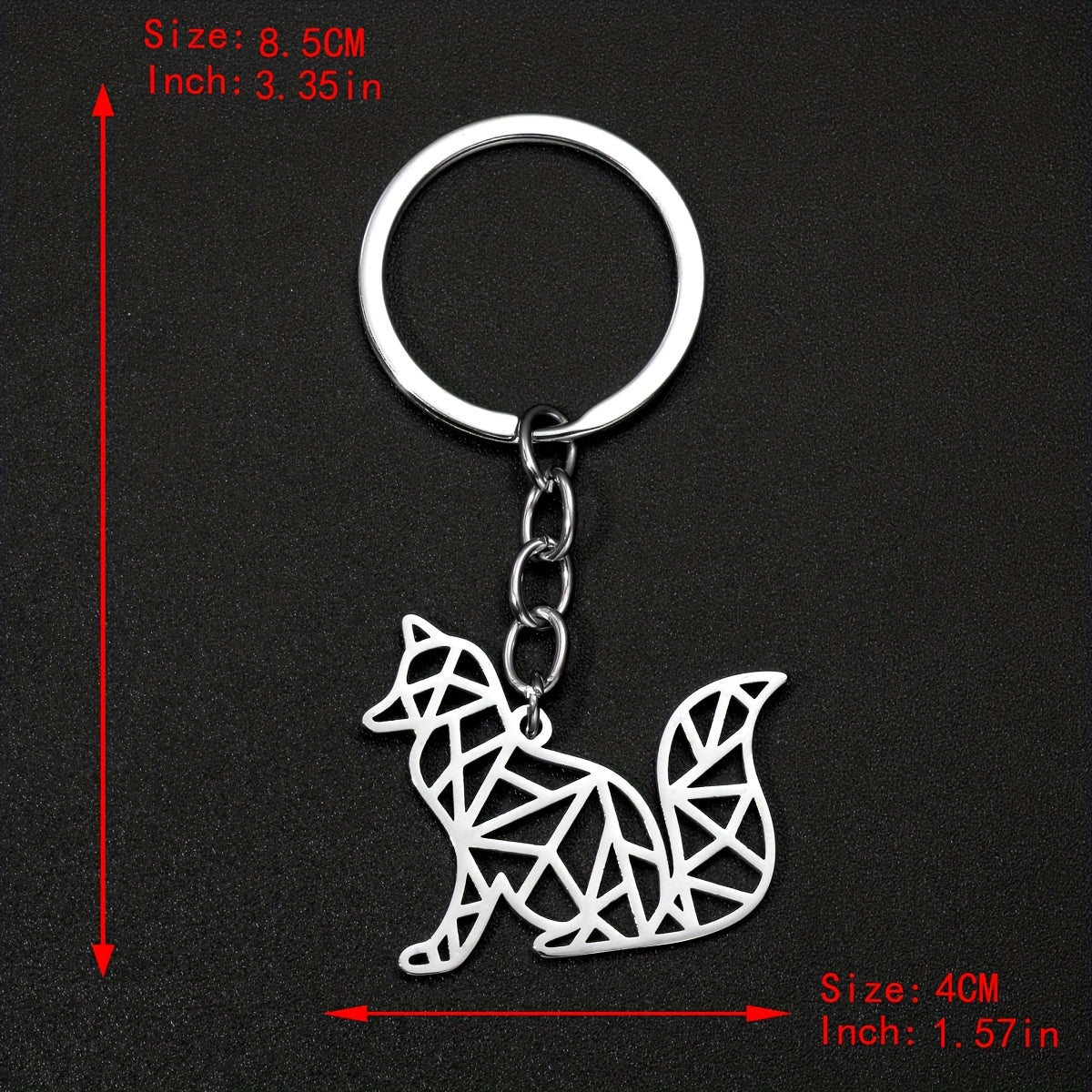 Stainless Steel Fox Keychain for Men