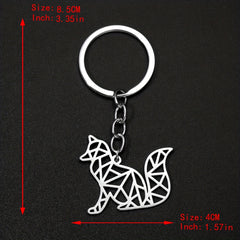 Stainless Steel Fox Keychain for Men