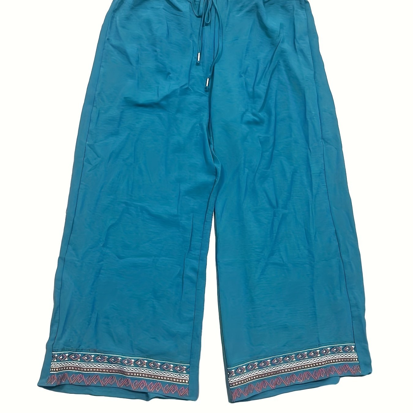  Geometric Print Wide Leg Pants